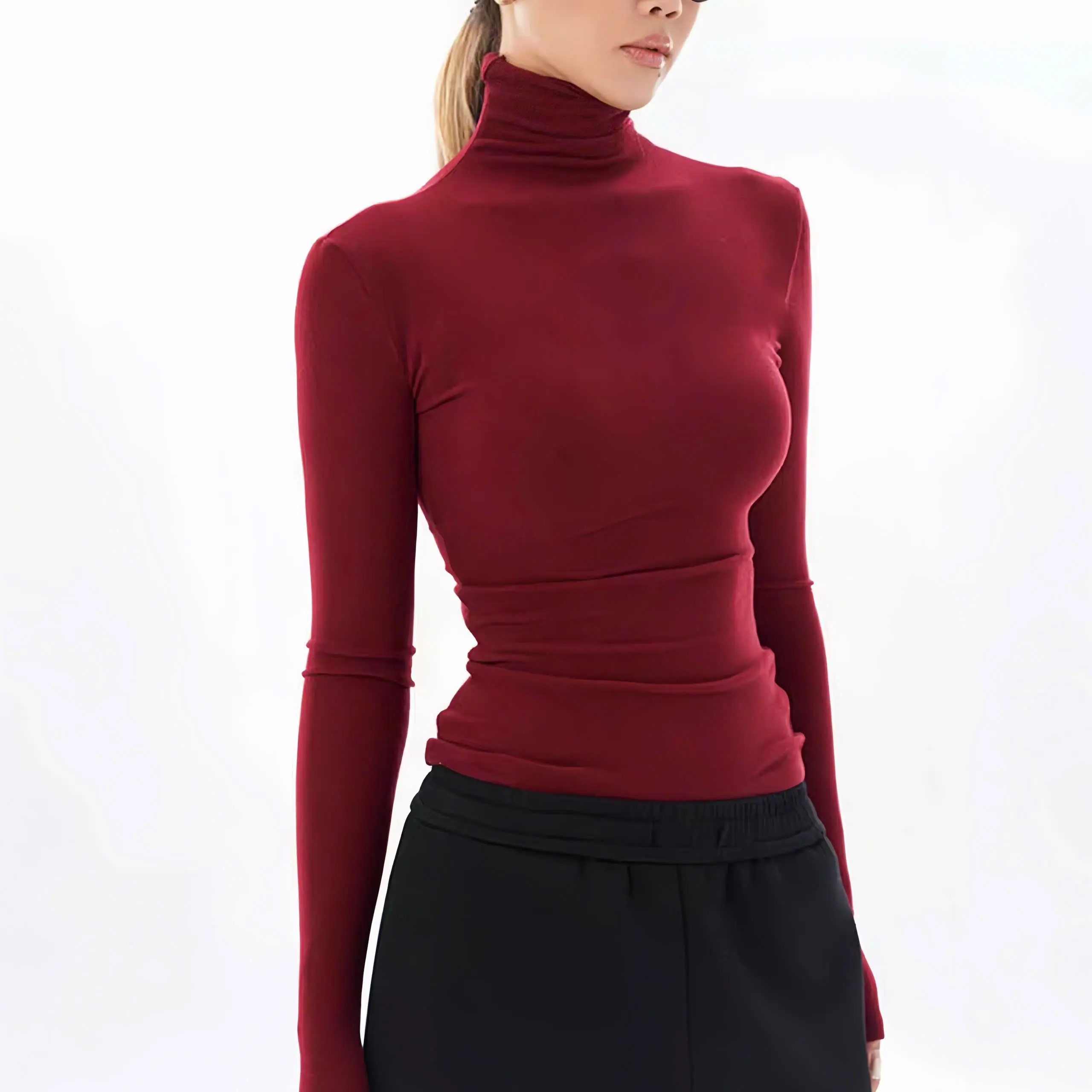 [DEAL XẢ KHO] Áo Thun Ôm Body Giữ Nhiệt Cổ Cao 8 Phân, Tay Dài JUSTDUN C20 – Chất Cotton Dày Dặn, Tôn Dáng | BigBuy360 - bigbuy360.vn