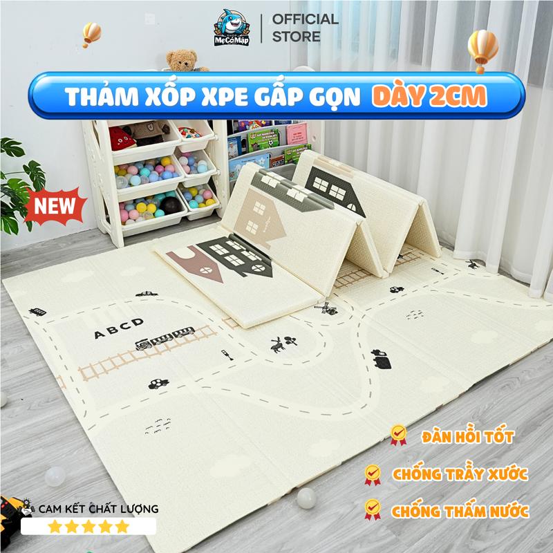  Thảm Gấp Gọn XPE Dày 2cm Chính Hãng Pakey - Thảm Cho Bé 2 Mặt Họa Tiết Ngộ Nghĩnh 