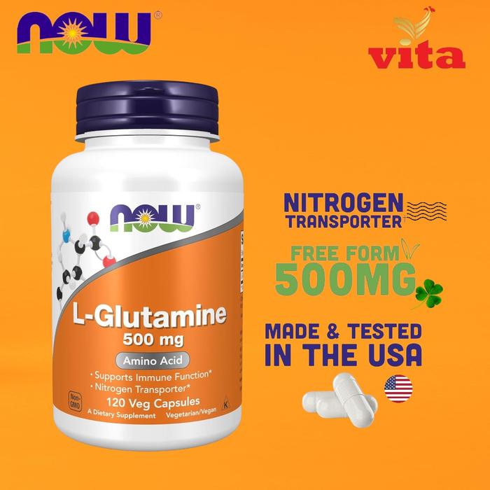Gambar Now L-Glutamine 500mg Capsules Non GMO Supplement Vegan Lglutamine dari Tokovita1981 Kota Administrasi Jakarta Utara Tokopedia