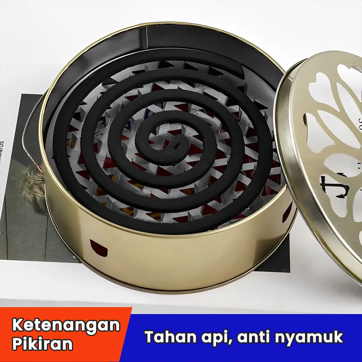 Braket Baki Dupa Pengusir Nyamuk Baja Tahan Karat Rumah Tangga dengan Penutup untuk Menangkap Baki Abu Pembakar Dupa Luar Ruangan Kotak Dupa Pengusir Nyamuk Kantor Luar Ruangan