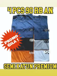 4 PCS KAOS PREMIUM + ( 1 PARFUME )  BAJU COWOK ATASAN LAKI KAOS DISTRO PRIA WANITA LENGAN PENDEK MOTIF WARNA RANDOM