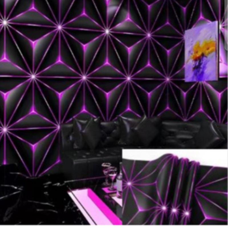 Product Introduction of Promo Harga Peket 5 Roll Wallpaper Sticker Dinding Geometris 3D Kristal Dekorasi Dinding Ruang Karaoke Kafe Ruang Live Studio Kertas Pvc 8