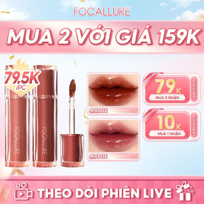 FOCALLURE Pro Stain Son Tint Bóng Hỗ Trợ Dưỡng Ẩm Hỗ Trợ Chống Dính Cốc Có Sắc Tố Màu Cao Cho Môi Trong Trẻo Rạng Rỡ