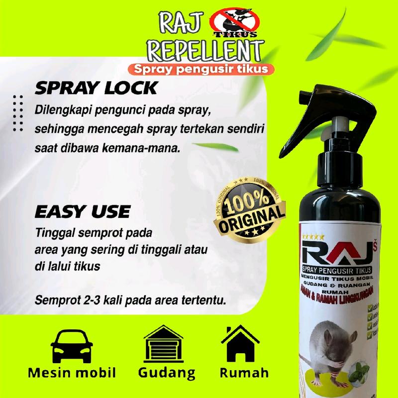 Rajs Spray pengusir tikus ramah lingkungan rajs pengusir tikus atasi tikus di semua ruangan netto 250ml 5