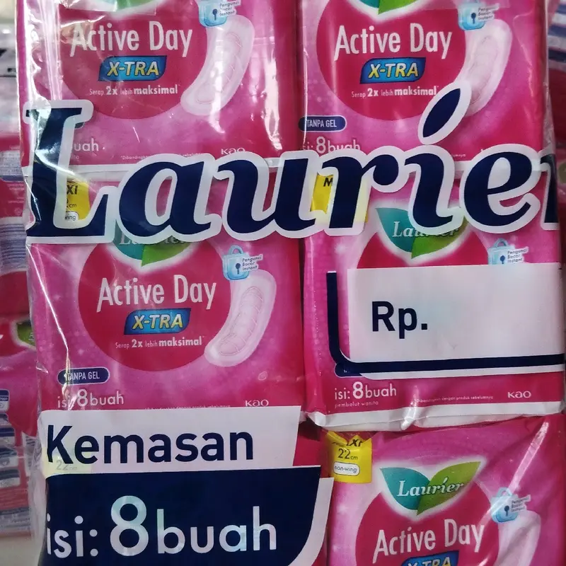 12 pcs Laurier active day extra non sayap isi 8 0