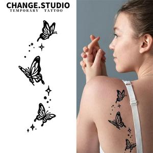 Hình Xăm Tạm Thời, Thiết Kế Hình Bướm 3 Chiếc, Kéo Dài Trong 15 Ngày, Không Thấm Nước, Không Lo Sợ Ma Sát. Hình xăm dán