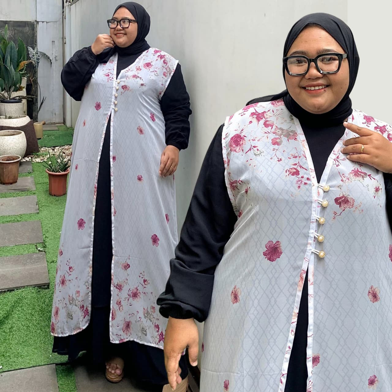Zeba| Emily Long Outer Jumbo LD 130 LD150 Ceruty Babydoll BB 80 - 160 kg Motif Bunga Cantik Baju Lebaran Kondangan Zeba| Emily Long Outer Jumbo LD 130 LD150 Ceruty Babydoll BB 80 - 160 kg Motif Bunga Cantik Baju Lebaran Kondangan
