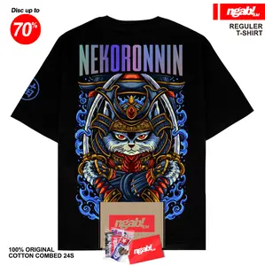 (Gratis Stiker) Ngab Kaos Baju Distro Sablon Reflective Rainbow Nekoronnin V.2  NB177 Unisex Pria Wanita Cotton Combed 24s