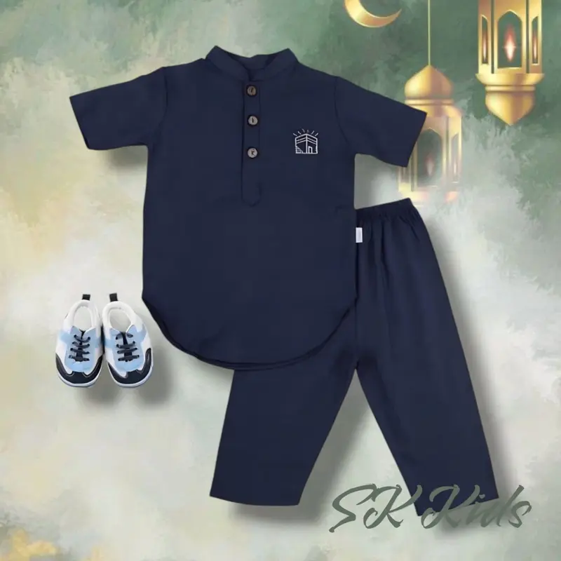 Setelan Koko Anak Laki-Laki Usia 6 Bulan-10 Tahun Bahan Katun - Muslim - Baju Nyaman Pendek 4