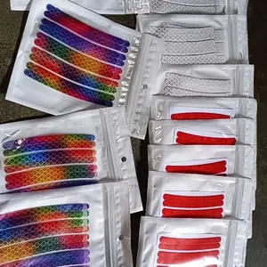 TSA (COD) Sticker Glow In The Dark 20Pcs Untuk kendaraan Stiker Strip Reflektif 20 Pcs Untuk Velg Mobil Motor Sepeda Stiker Strip Reflektif Roda Mobil Warna-warni Stiker Tempel  Aksesori Stiker Dekorasi