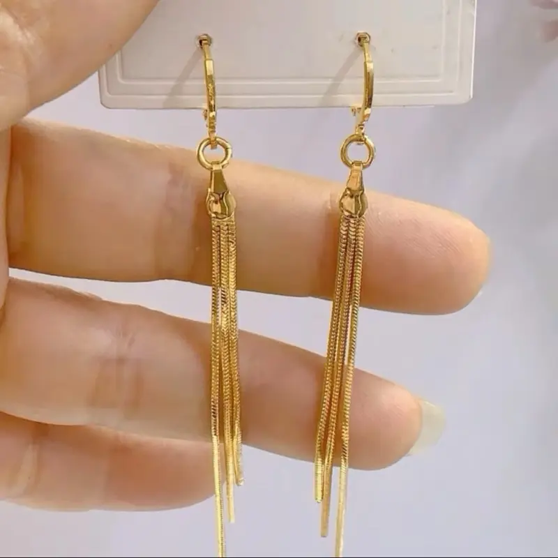 Bông tai nữ mạ vàng,bông ba tua phù hợp mọi độ tuổi bền màu nhẹ nhàng xinh xắn 5