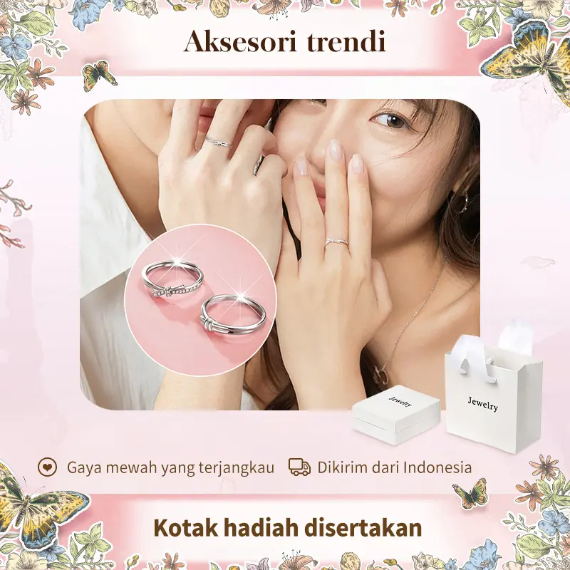 Cincin Pasangan Sepasang Pernikahan Abadi Loop Cubic Zirconia Premium Hadiah Lamaran | Anniversary tunangan stainless ring wanita couple Ukuran yang dapat disesuaikan Cincin Pasangan Sepasang Pernikahan Abadi Loop Cubic Zirconia Premium Hadiah Lamaran | Anniversary tunangan stainless ring wanita couple Ukuran yang dapat disesuaikan