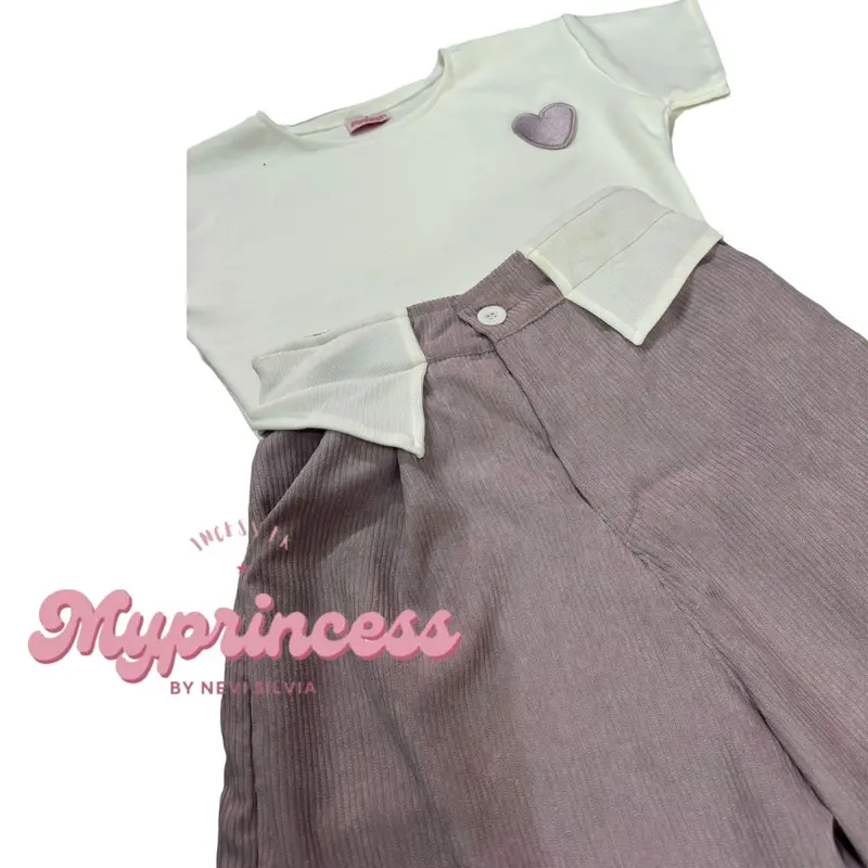 CELINNE SET | Setelan Wanita Oneset Corduroy Katun Premium - Setelan Wanita Kekinian Korean Style Terbaru Shirt Pants Baju Celana Croduroy Knit By Myprincess 5