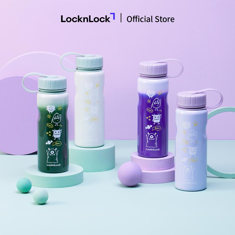   NEW  Bình nước inox đổi màu theo nhiệt độ  không giữ nhiệt  LocknLock School Fit Switch Color LHC7005 500ml 2 màu xanh tím 