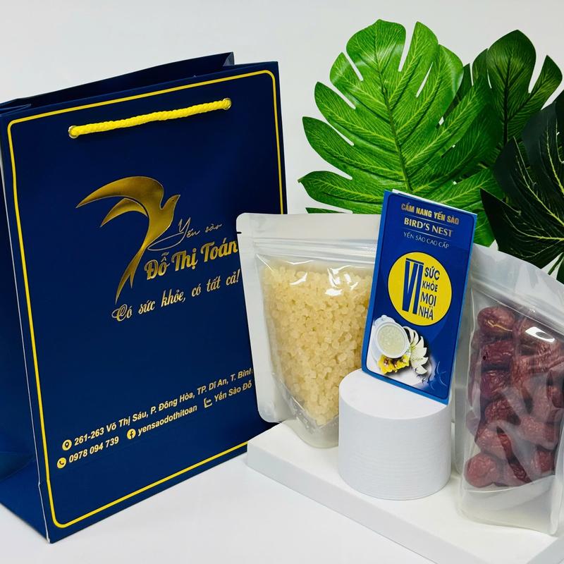 [QUÀ TẶNG YẾN SẠCH] Combo Túi giấy+ Táo đỏ+ đường phèn +Hướng dẫn chưng yến