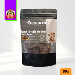BEEF LUNG 50gr Snack Anjing Kucing 100% Bahan Berkualitas Tinggi Aroma Natural Tekstur Ideal Aman Harian