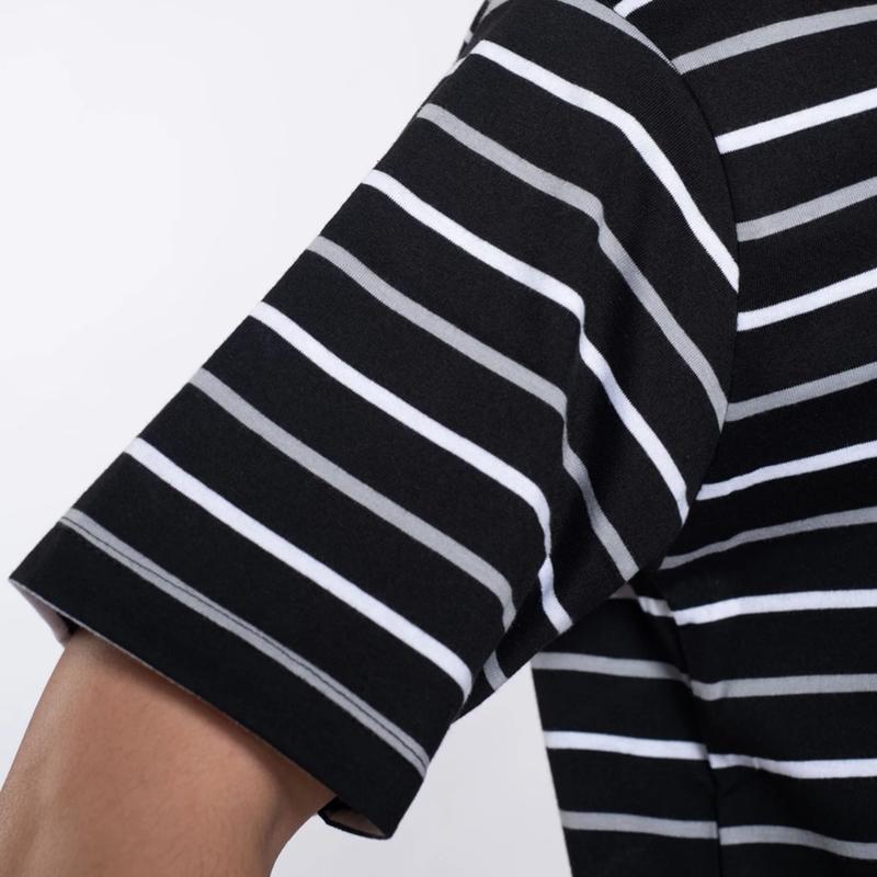 Kaos Polos STRIPE Hitam Putih Dan warna lain nya kaos Pria Wanita 30s reaktif kaos Pendek Katun Lembut 4