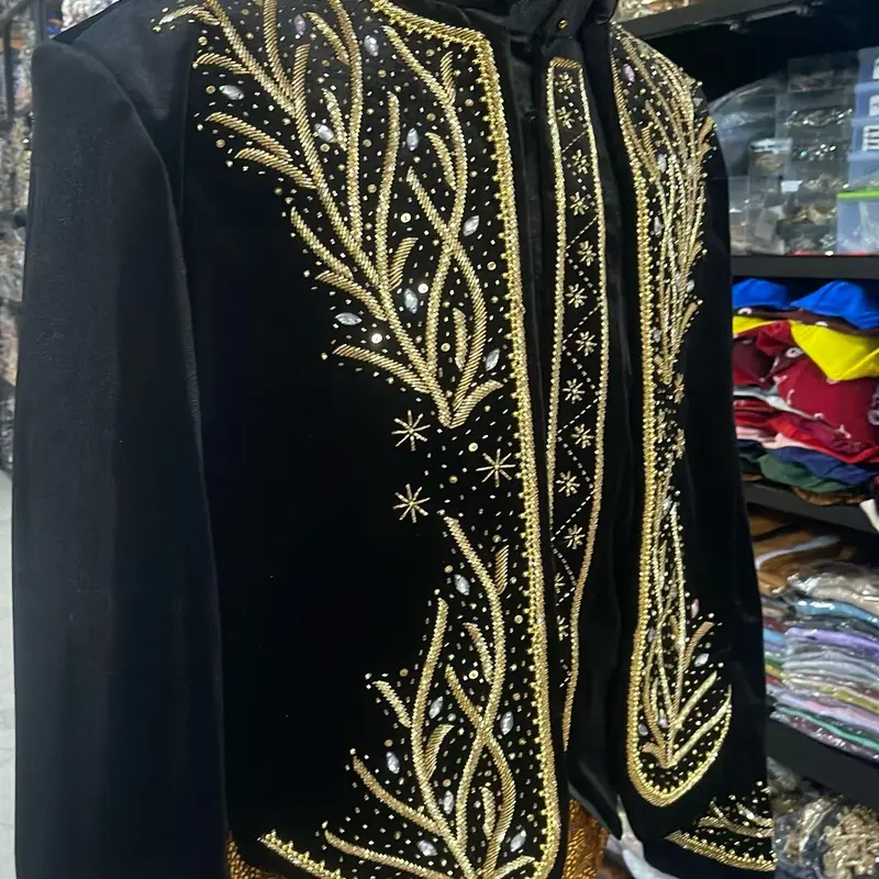 Beskap  Jawa Bludru Hitam Pengantin Pria Dewasa Premium Payet 5