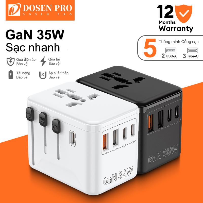 Ổ Cắm Chuyển phổ quát Đổi Du Lịch DOSEN Pro Sạc Nhanh 35W Ổ Chia Điện 4 Loại…