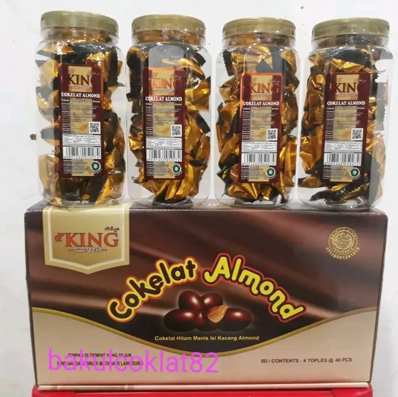 d'king coklat almond isi 4 toples Chocolate