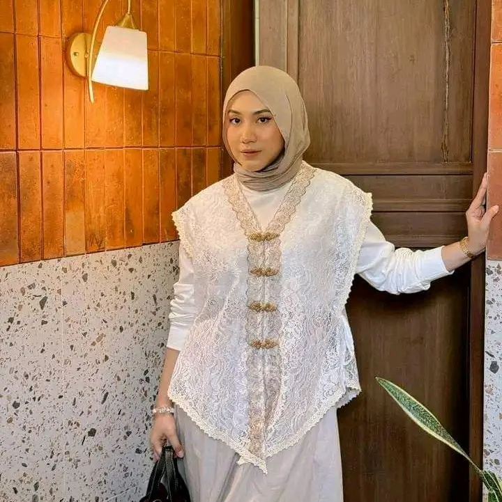 TUCA VEST OUTER BROKAT Mewah Kebaya Kutubaru kondangan Rompi Wanita leni cotangen vest brokat