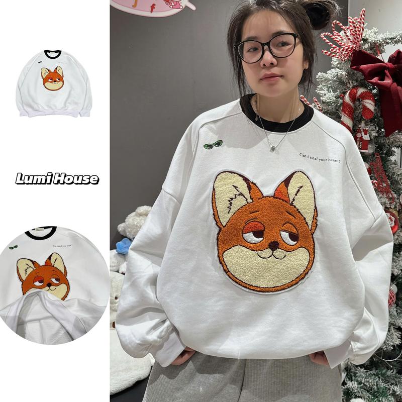 MỞ BÁN HÀNG ODER LUMI HOUSE ÁO SWEATER NỈ HAI LỚP DÀY DẶN FORM RỘNG MÙA THU ĐÔNG áo thu đông bigsize nữ BẢN THÊU THỎ BÔNG TRUNG THU NEW SEASONS 2025
