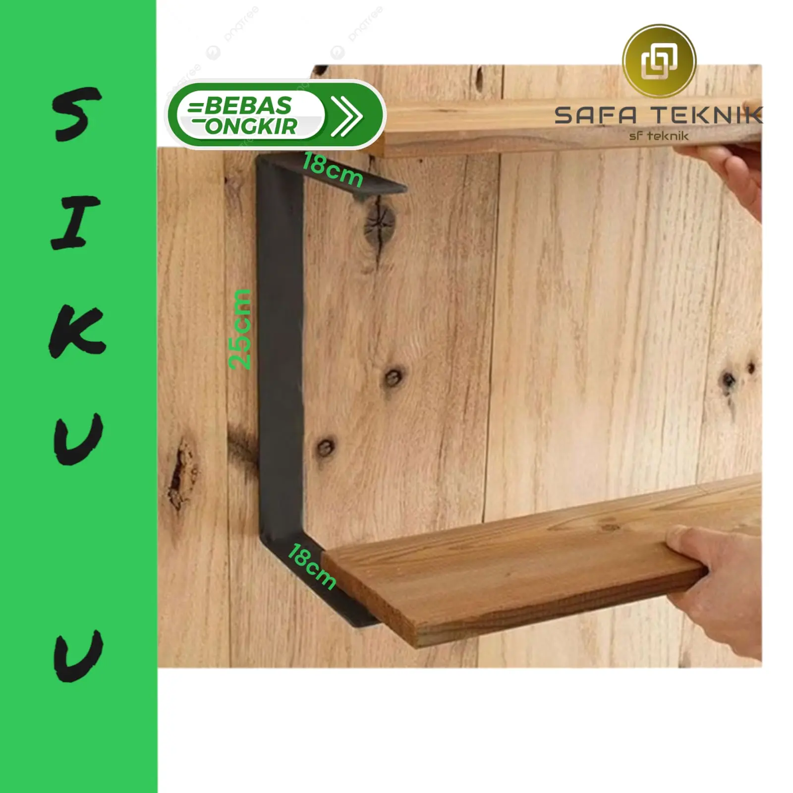 Promo Bracket Besi Siku U Harga /1pcs Rak Dinding Susun Dekorasi Industrial Furniture
