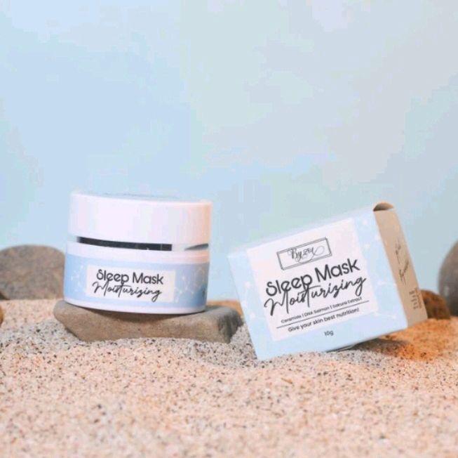 Cream byzoe moisturizing sleep mask brightening.. biru muda 1produk 3
