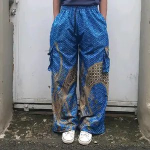 celana cargo baggy bahan batik