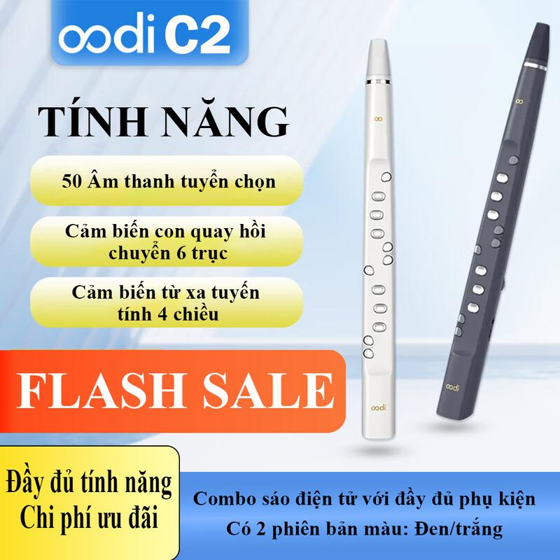  Sáo Điện Tử Mini Oodi C2 Chính Hãng – Nhỏ Gọn 54 Âm Sắc Kết Nối MIDI USB Bluetooth 