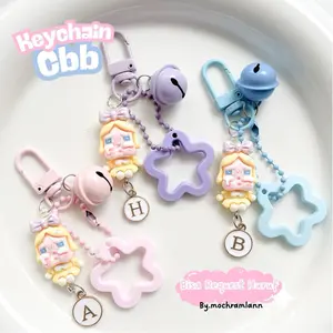 Gantungan Keychain Crybaby Ada Lonceng Bunyi//BISA PILIH HURUF//Gantungan CBB Lucu