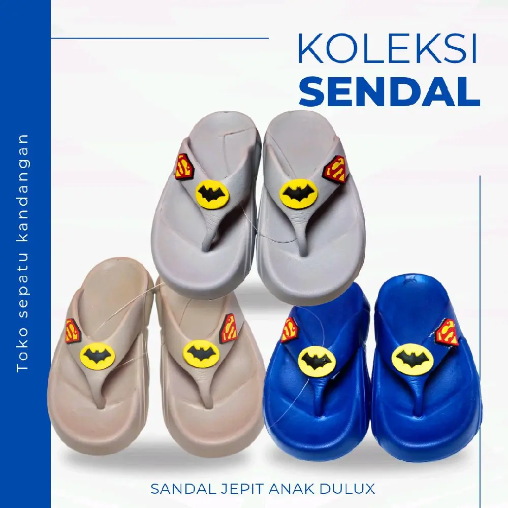Sandal Anak Jepit Dulux Model Jepit Spider Batman - Fashion Anak-anak Tahan Air Karet