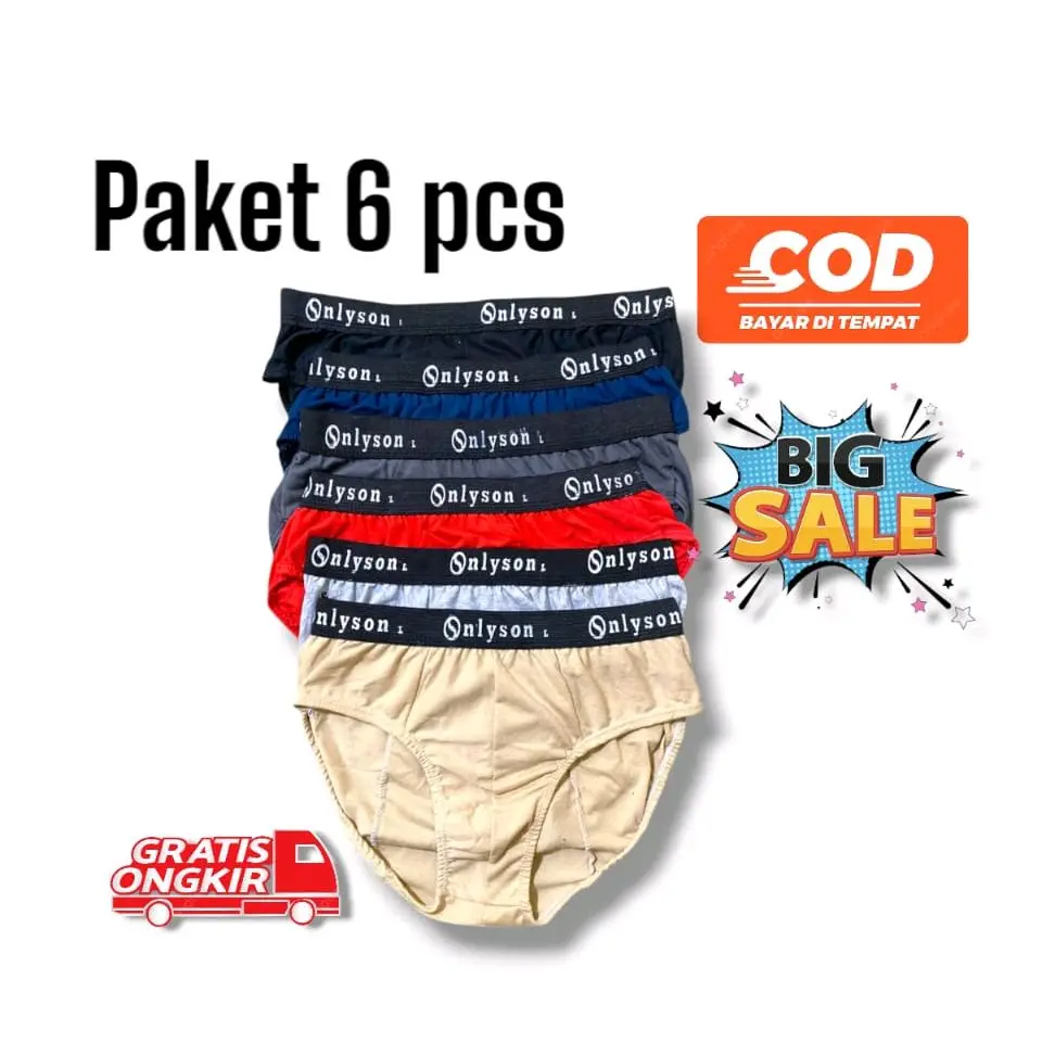 Obral 6 pcs celana dalam pria dewasa sempak laki laki cd cowok Katun Segitiga Boxer Pendek Remaja Motif Kotak Nyaman Karet Lembut Keren selem pak dalaman