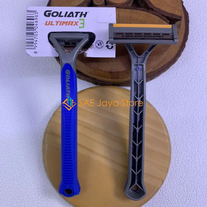 (12 PCS) ALAT PISAU CUKUR JENGGOT KUMIS BIRU 3 MATA PISAU MEREK VOXY GOLIATH ULTIMAX 3 MATA PISAU 3