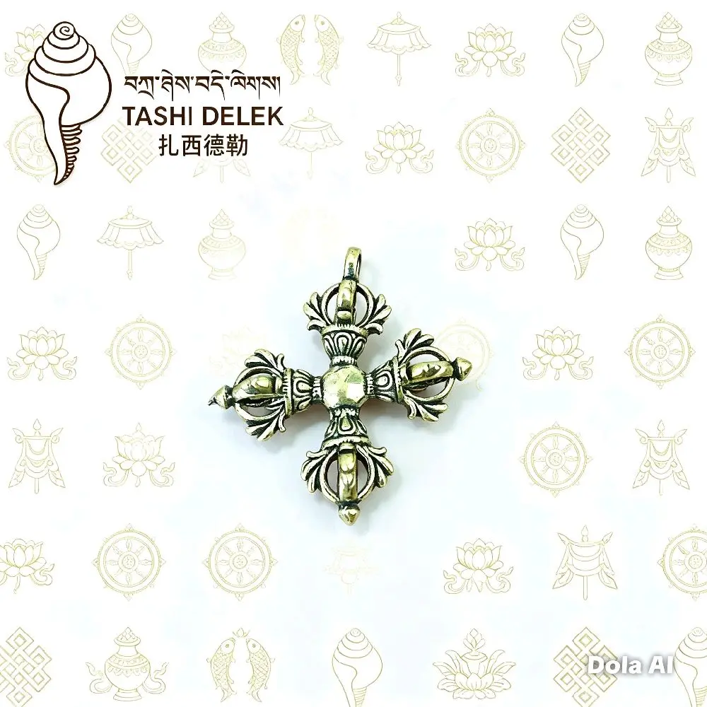 Liontin Double Vajra Nepal  T : 4 cm L : 4 cm