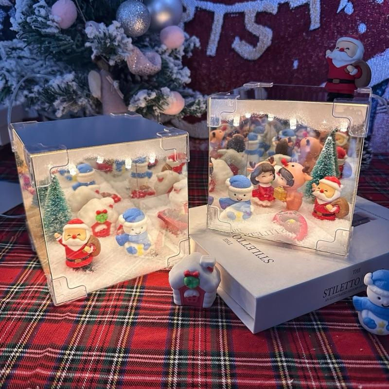  Đèn ngủ Noel vuông TỰ LẮP 12x12  tặng thiệp+sticker   NGUYÊN LIỆU  Tulip DIY little night lights Gương trong phản chiếu biển hoa Quà tặng đènngủ hoatulip đèn noel 