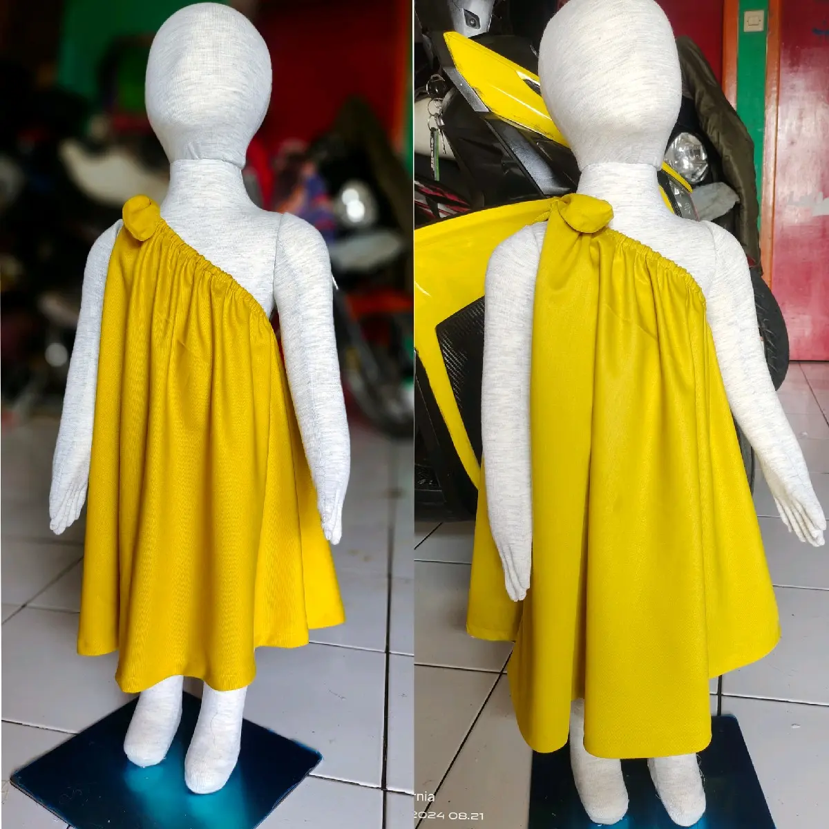 Dress One Shoulder untuk Anak Perempuan 1-3 Tahun - Katun