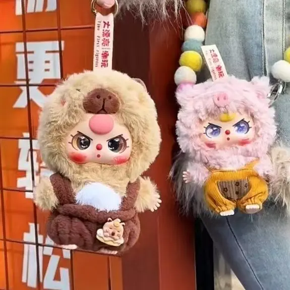 【Baby Three】V3 Mini Thú Nhồi Bông Hộp Mù, Mặt Dây Chuyền Thời Trang, Búp Bê Dễ Thương, Thích Hợp Cho Bé Ba thỏ  hồng baby three gấu trúc  mắt blindbox  12 Toy Đồ Chơi blind  box