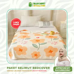 RAJA x RACUNNUUNA - Selimut Bulu Microtex   475 Gram  Motif Lucu Ukuran 140x200cm Lembut,Nyaman, Adem [01]