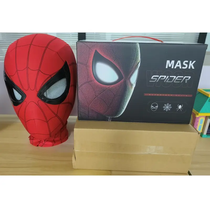 NODIA Tutup Kepala SpiderMan Mata Bisa Berkedip Lulus Chin Control Pahlawan Super Bermain Peran Game Marvel's Spider-Man Miles Morales Mainan Cosplay 6