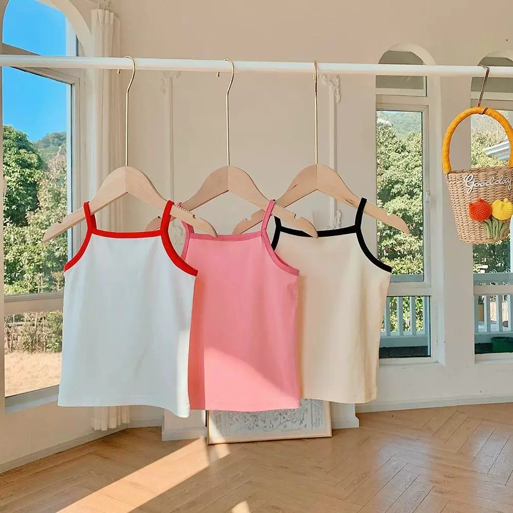 Summer Girls Sleeveless Solid Color Tops Korean Version Fresh Cool Undershirt