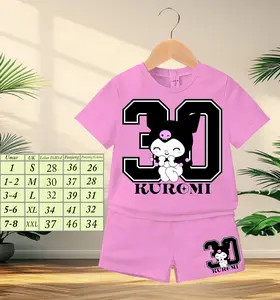 JuniorFashion Baju Setelan Kuromi 30 Gambar DTF Tahan Lama - 1 - 6 THN