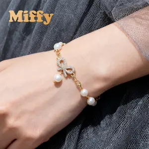 Miffy Gelang Tangan Pita Aesthetic Casual Jewelry Fashion Gelang Tangan Mutiara