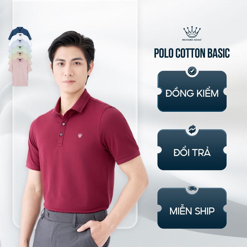 Áo thun polo the thao cho nam a o có cổ dệt ống đứng RICHARD ADAM cao cấp bo ngắn tay vải premium cotton xịn , vải cá sấu mát co giãn tốt bền màu thoáng khí Thấm Hút Mồ Hôi nhiều màu dễ phối quần áo polo đỏ đơn giản hiện đại sang trọng PL010621