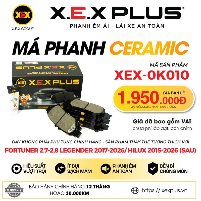 Má Phanh Ceramic Ô Tô tương thích cho TOYOTA FORTUNER - BẢO HÀNH 12 THÁNG hoặc