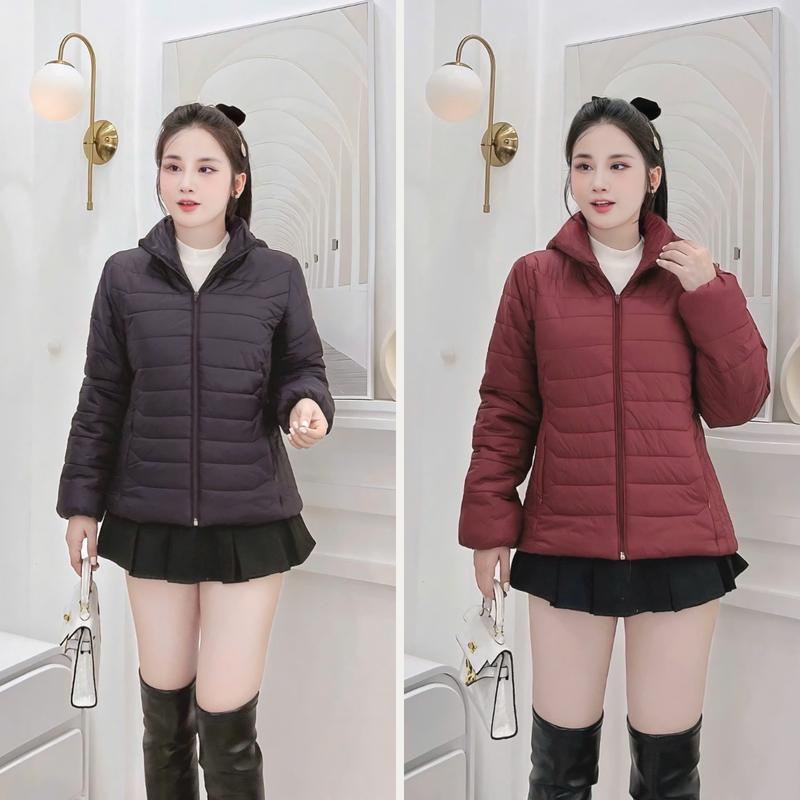 ÁO KHOÁC TRUNG NIÊN KÉO KHÓA TRƠN TRẦN BÔNG  ẤM ÁP ĐỦ SIZE 50KG-70KG Top Nữ Jacket Women Tim Tím Đen 