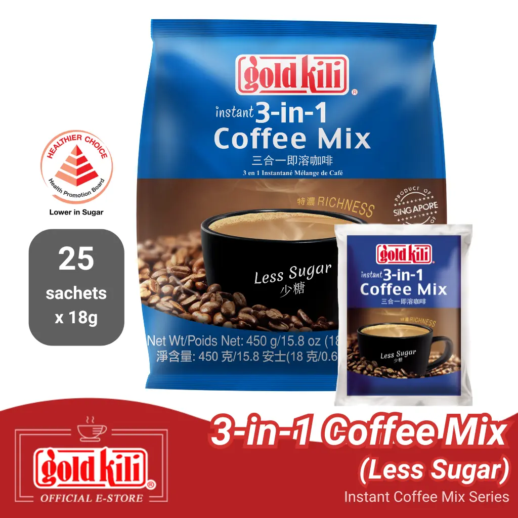 Gold Kili 3-in-1 Coffee Mix - Less Sugar Instant Coffee Mix Series