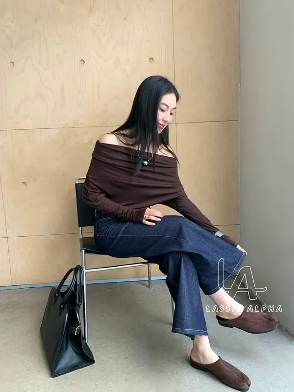 Lassie alpha J100 Jeans Wanita Cutbray Ultra Highwaist Color Model Unfinish Cutting Bahan Premium Celana Jeans Kulot Boy Friends Bahan Halus Lembut Cocok untuk Hangout Acara Formal Jeans Style Korean Kekinian 5