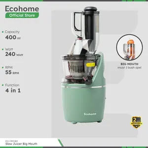 Slow Juicer Big Mouth ESJ-999BM Nutrition Extraction | Pemeras Buah Sayur | Cold Pressed Juice | Muat 1 Buah Apel Sekaligus | Juicer Ampas Terpisah