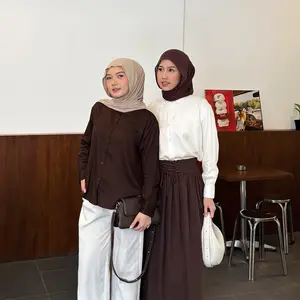 YEPPUOUTFIT - Myra Shirt | Basic Atasan Kemeja Kancing Wanita Formal Bahan Soft Cotton Super Adem Flowly Casual